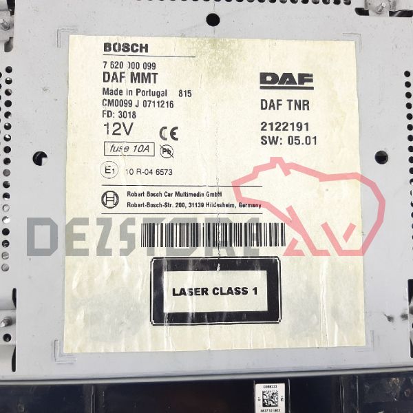 Casetofon DAF XF Euro 6