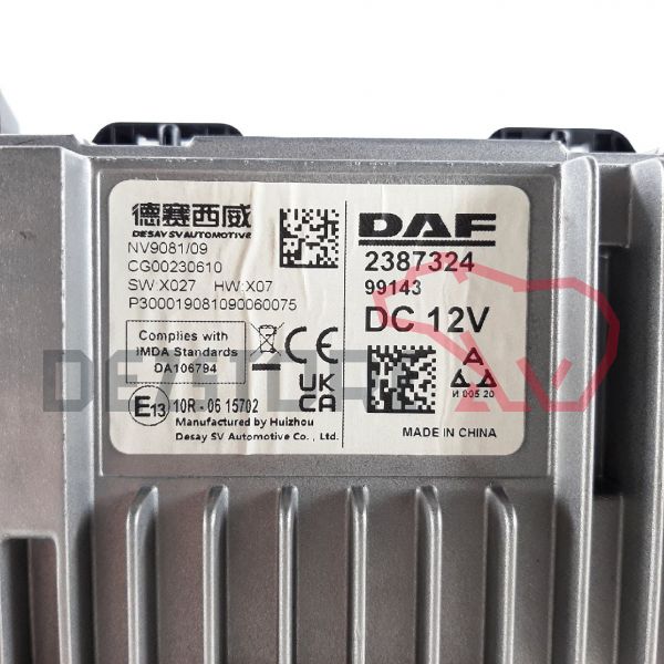 Display bord DAF XG