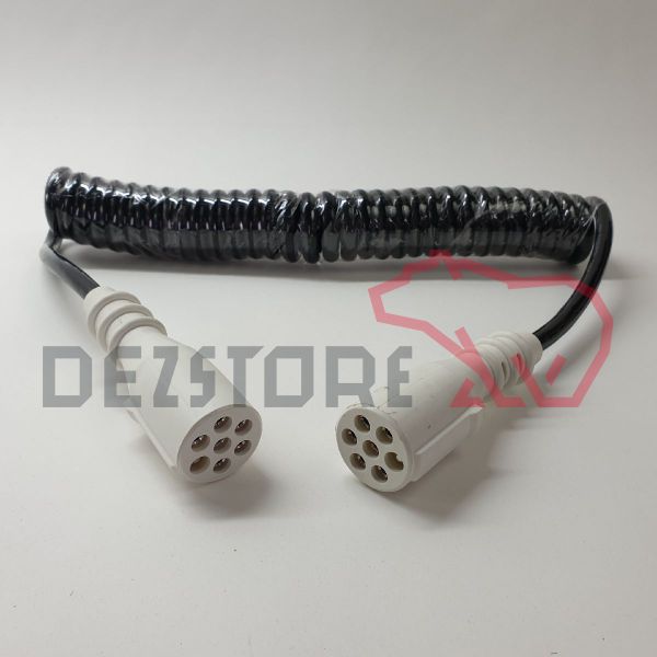 Cablu electric spiralat ADR/EBS/ABS (7 pini 24V | alb) EBS